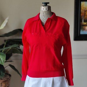 VTG DVF Red Blouse size 8 petite